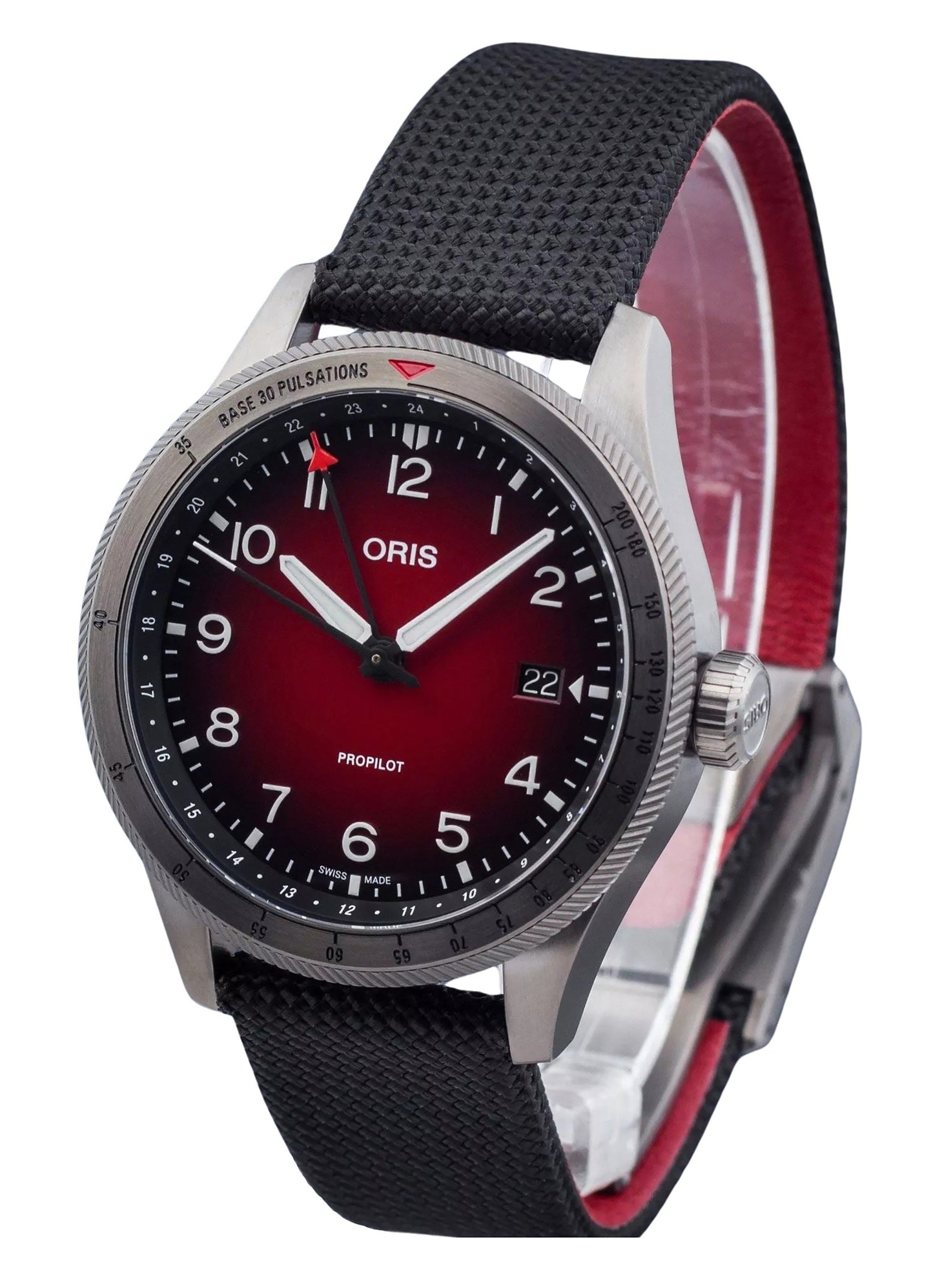 Oris Big Crown ProPilot GMT Fabric Strap Red Dial Automatic 01 798 7773 4268-07 3 20 14GLC 100M Men's Watch