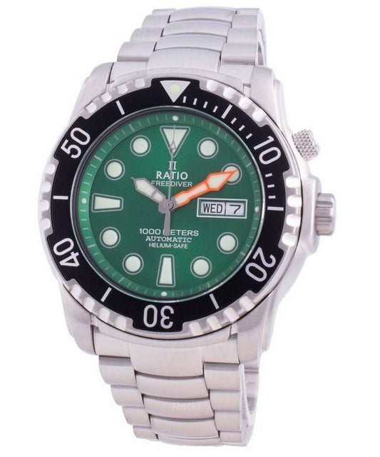 Ratio FreeDiver Helium-Safe 1000M Sapphire Automatic 1068HA96-34VA-GRN Men's Watch