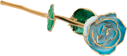 Lacquered Cream Turquoise Rose with Gold Trim - BN & CO JEWELRY
