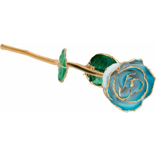Lacquered Cream Turquoise Rose with Gold Trim - BN & CO JEWELRY