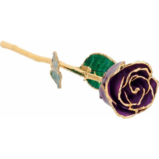 Lacquered Purple Rose with Gold Trim - BN & CO JEWELRY