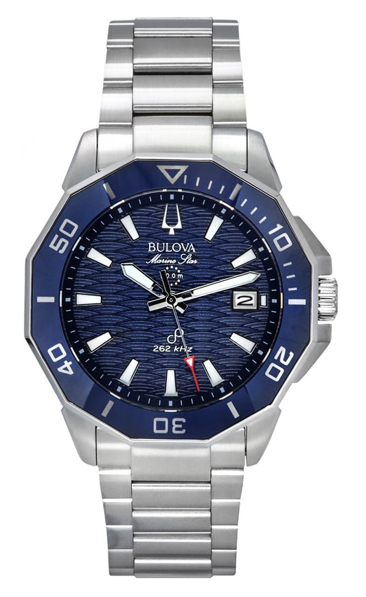 Bulova Marine Star Precisionist Stainless Steel Blue Dial Quartz Diver's 96B433 200M Men's Watch