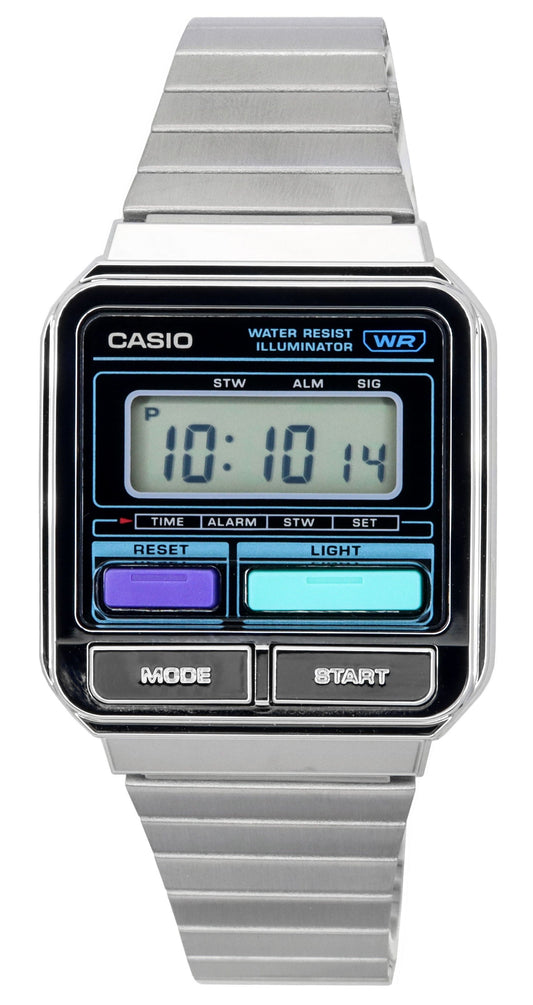 Casio Vintage Digital Stainless Steel Bracelet Quartz A120WE-1A Unisex Watch