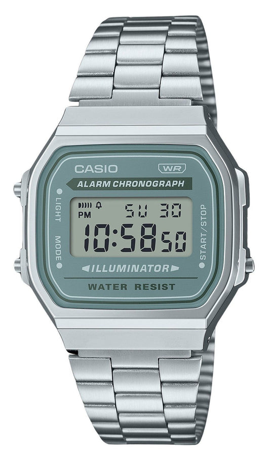 Casio Vintage Digital Stainless Steel Bracelet Quartz A168WA-3A Men's Watch