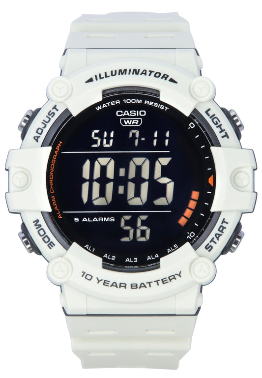 Casio Standard Digital White Resin Strap Quartz AE-1500WH-8B2 100M Men's Watch