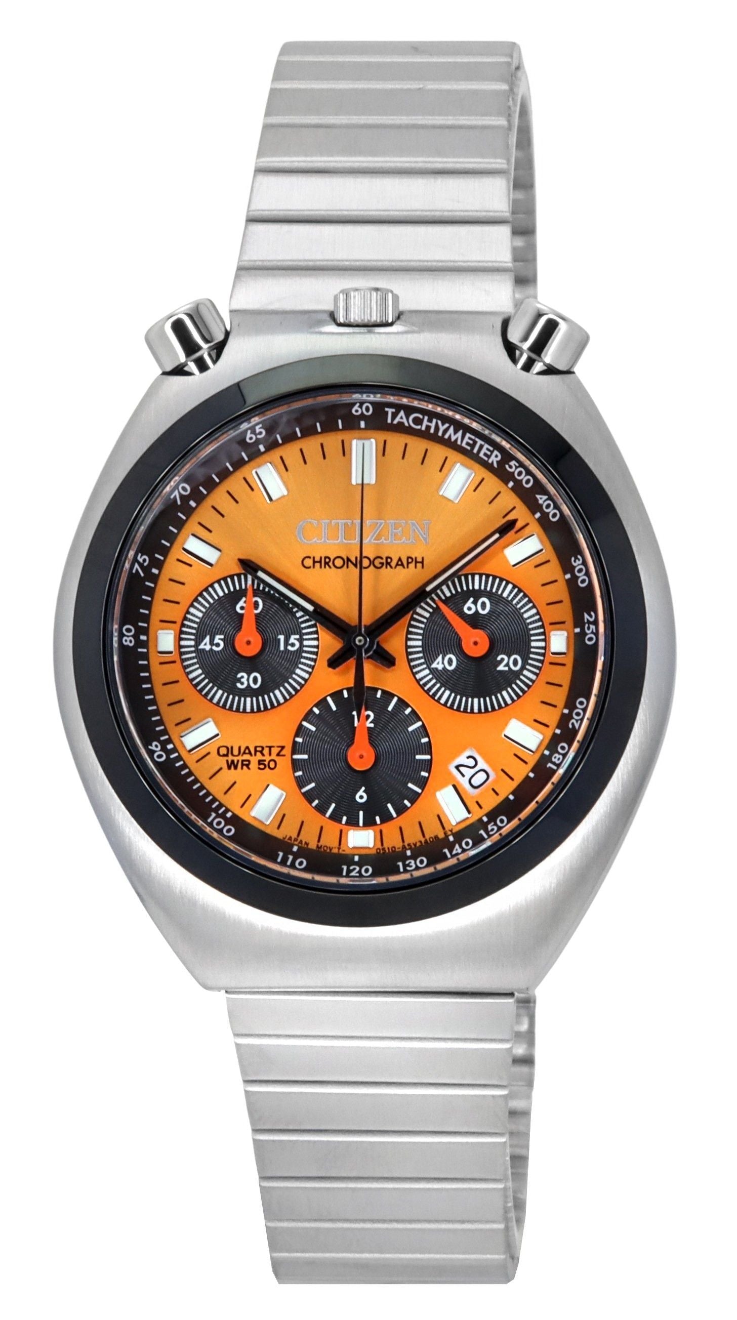 Citizen Bullhead Tsnuo Chronograph Limited Edition Stainless Steel Orange Dial Quartz AN3660-81X Men's Watch