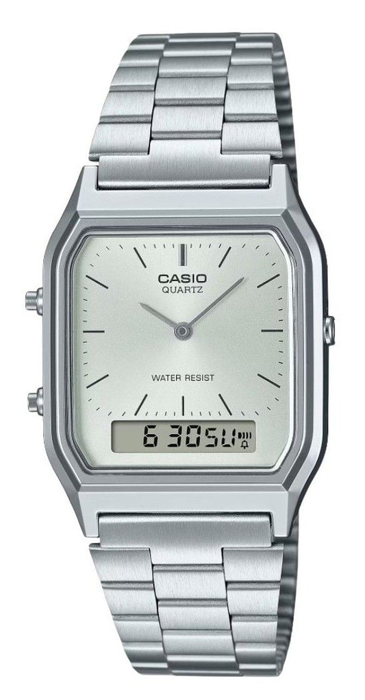 Casio Vintage Analog Digital White Dial Quartz AQ-230A-7A Women's Watch