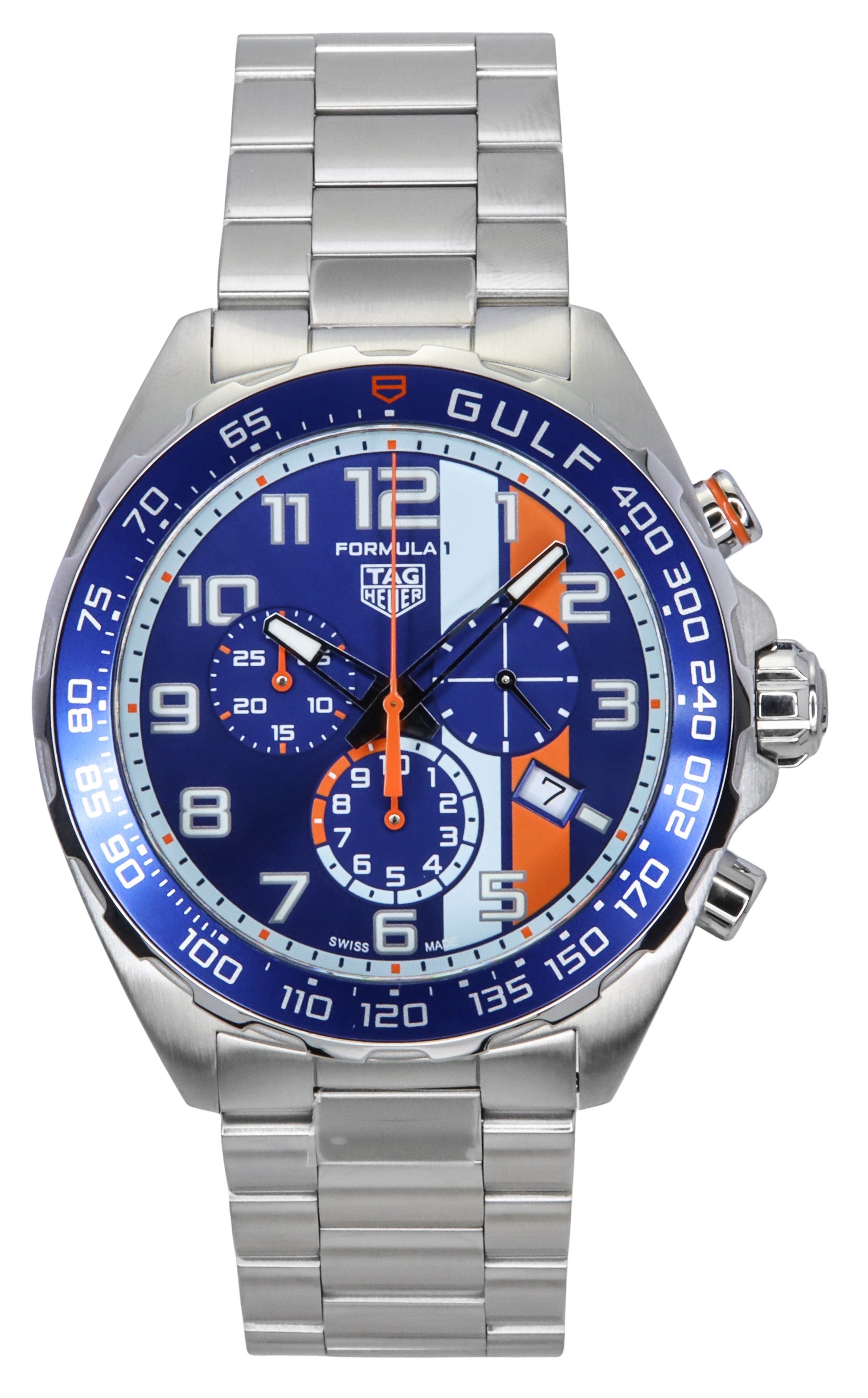 Tag Heuer Formula 1 Chronograph X Gulf Stainless Steel Blue Dial Quartz Diver's CAZ101AT.BA0842 200M Men's Watch