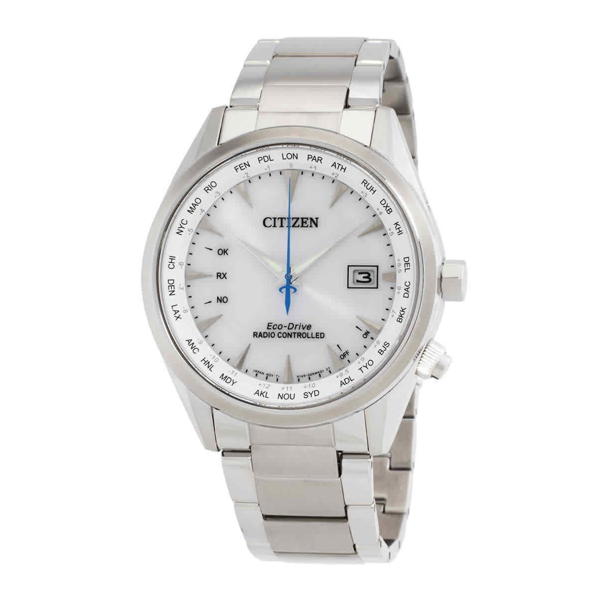 Citizen Eco-Drive Perpetual Radio-Controlled GMT Stainless Steel White Dial CB0270-87A 100M Men's Watch