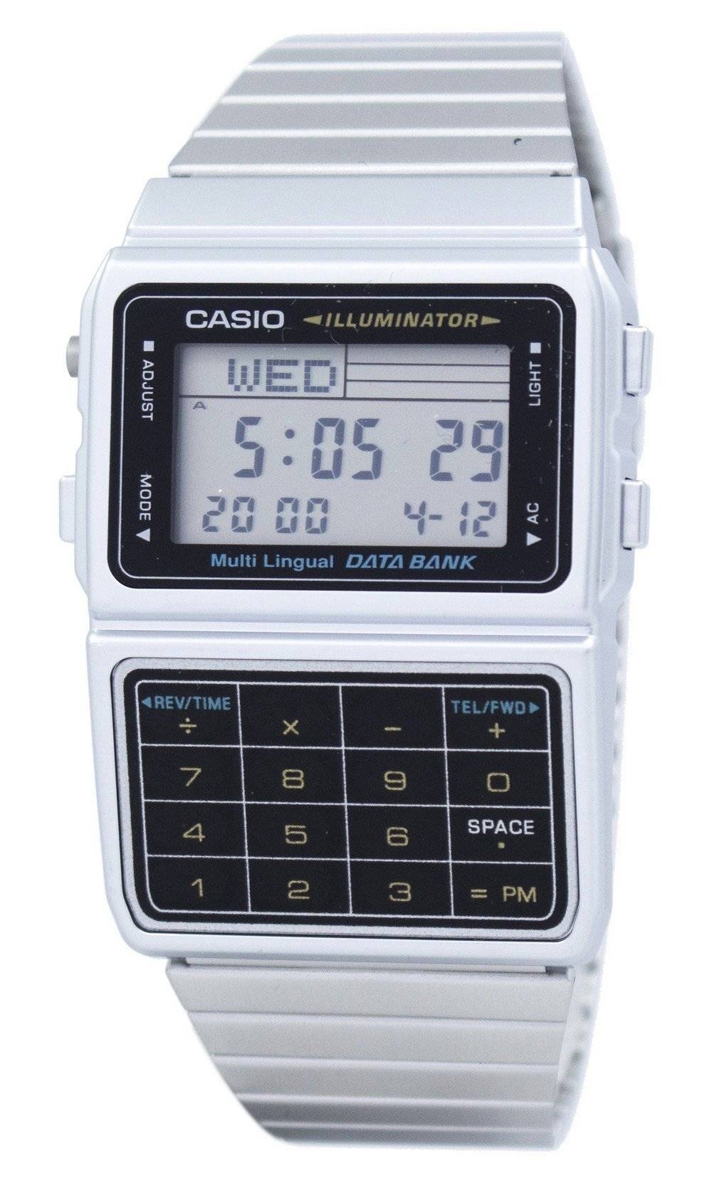 Casio Digital Stainless Steel Data Bank Multi-Lingual DBC-611-1DF DBC611-1DF Men's Watch