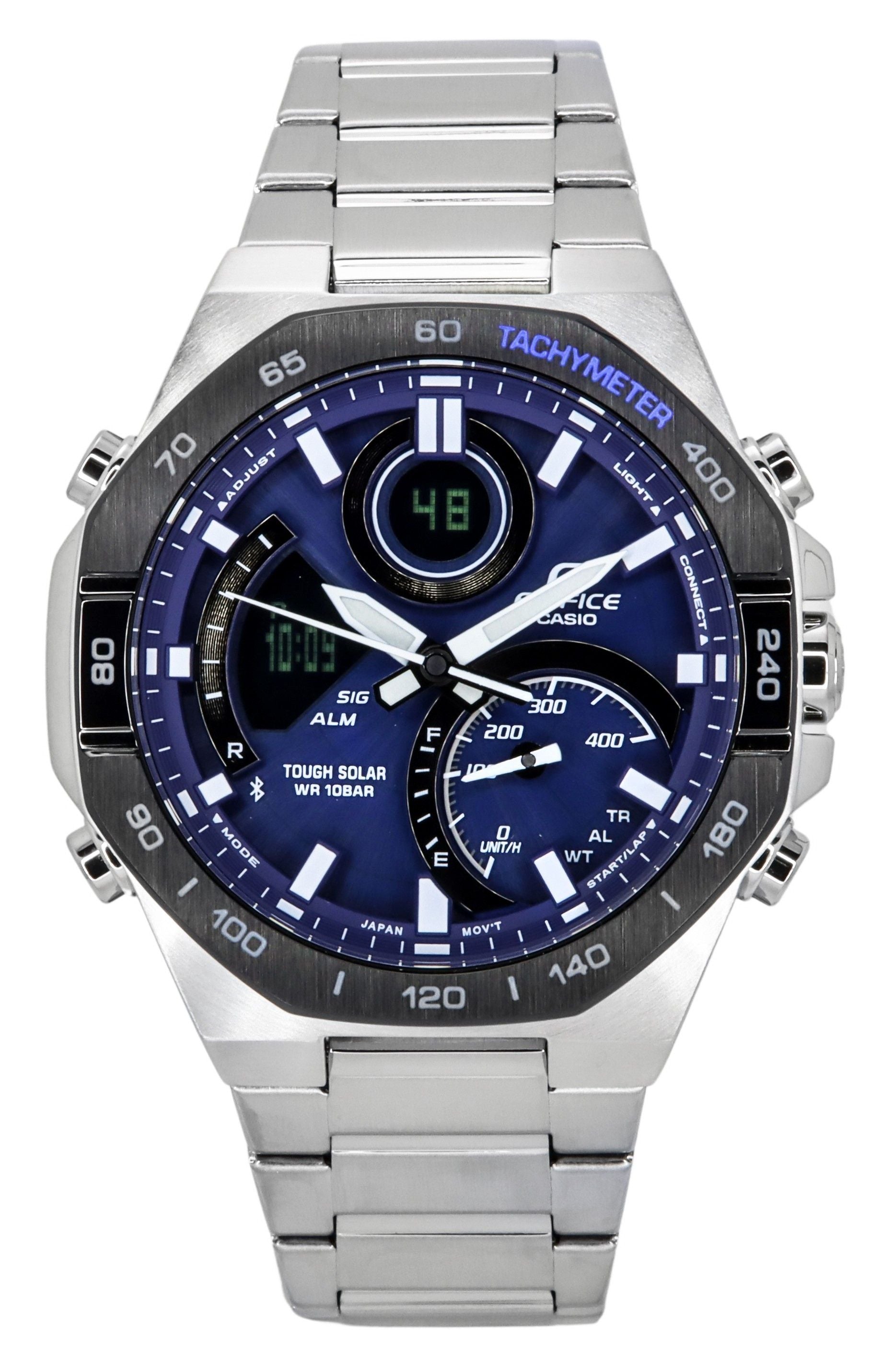 Casio Edifice Analog Digital Mobile Link Blue Dial Tough Solar ECB-950DB-2A 100M Men's Watch