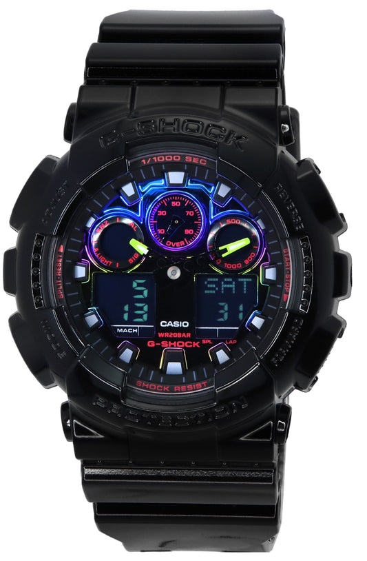 Casio G-Shock Virtual Rainbow Analog Digital Quartz GA-100RGB-1A GA100RGB-1 200M Men's Watch