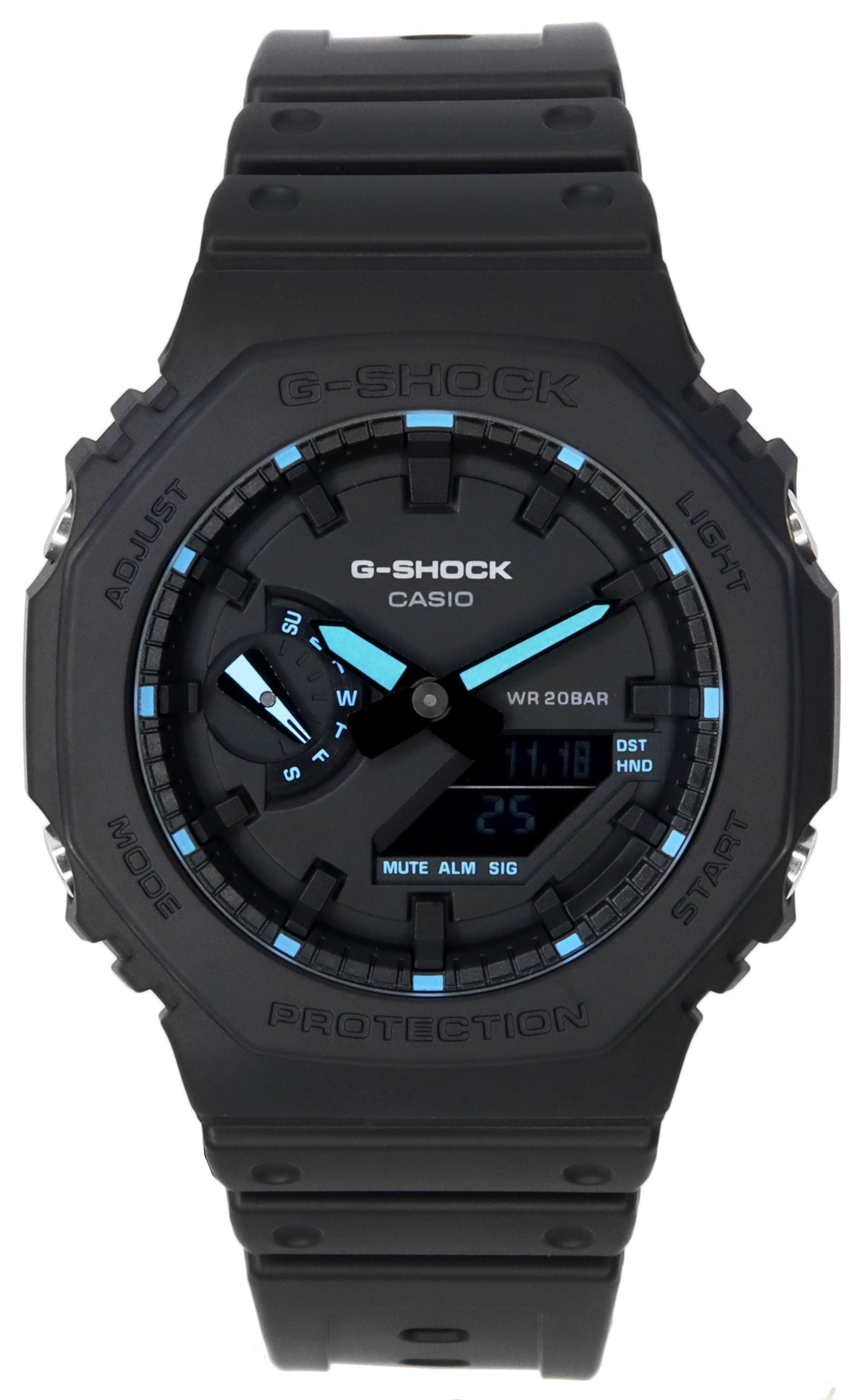 Casio G-Shock Neon Accent Analog Digital Quartz GA-2100-1A2 GA2100-1A2 200M Men's Watch