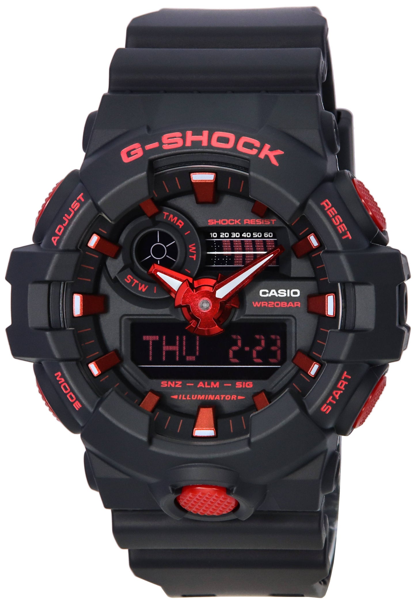 Casio G-Shock X Ignite Red Series Analog Digital Quartz GA-700BNR-1A GA700BNR-1 200M Men's Watch