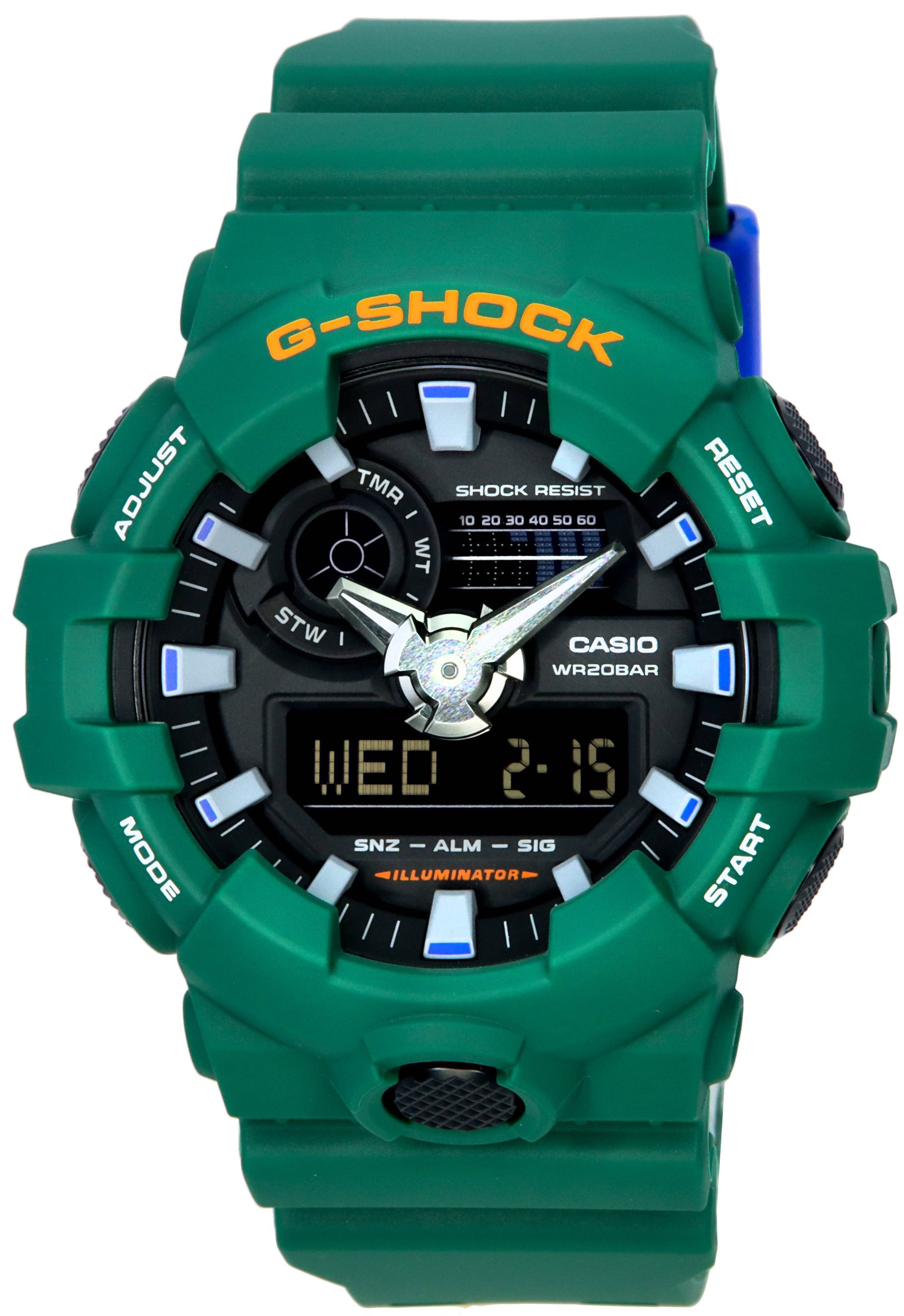 Casio G-Shock Popular Spirited Colours Green Analog Digital Quartz GA-700SC-3A GA700SC-3 200M Men's Watch