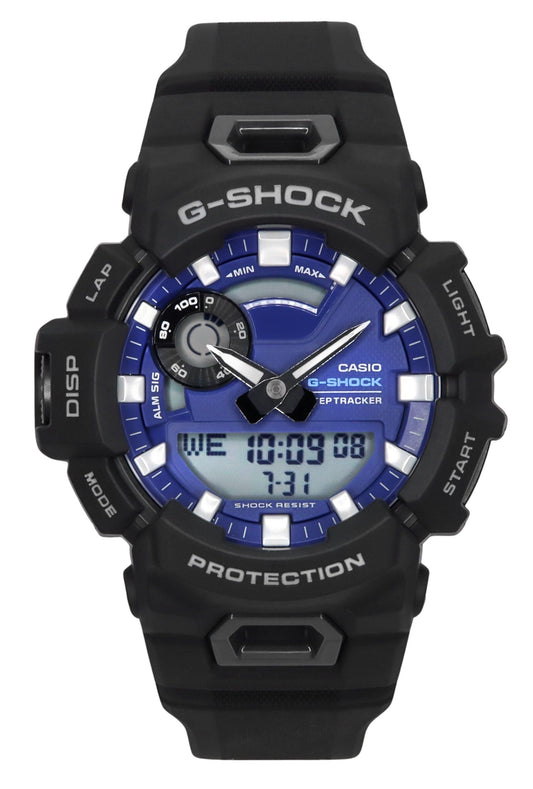 Casio G-Shock G-Squad Analog Digital Smartphone Link Bio-Based Resin Strap Blue Dial Quartz GBA-900CB-1A 200M Men's Watch