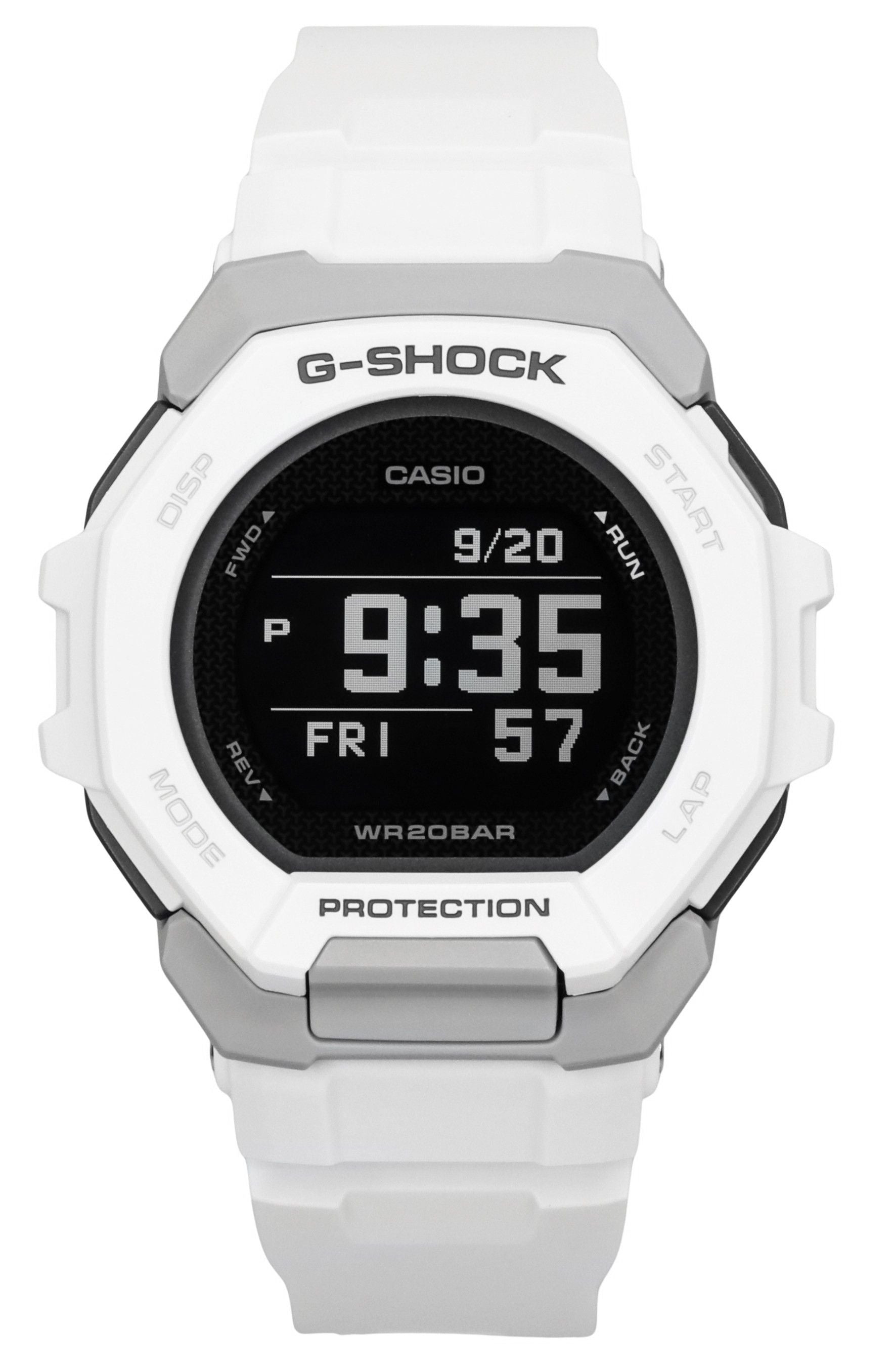 Casio G-Shock G-Squad Digital Smartphone Link White Bio-Based Resin Quartz GBD-300-7 200M Men's Watch