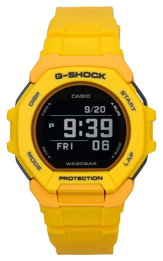 Casio G-Shock G-Squad Digital Smartphone Link Yellow Bio-Based Resin Quartz GBD-300-9 200M Men's Watch