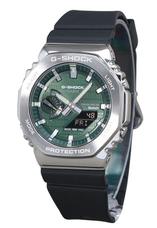 Casio G-Shock G-Steel Analog Digital Smartphone Link Resin Strap Green Dial Tough Solar GBM-2100A-1A3 200M Men's Watch