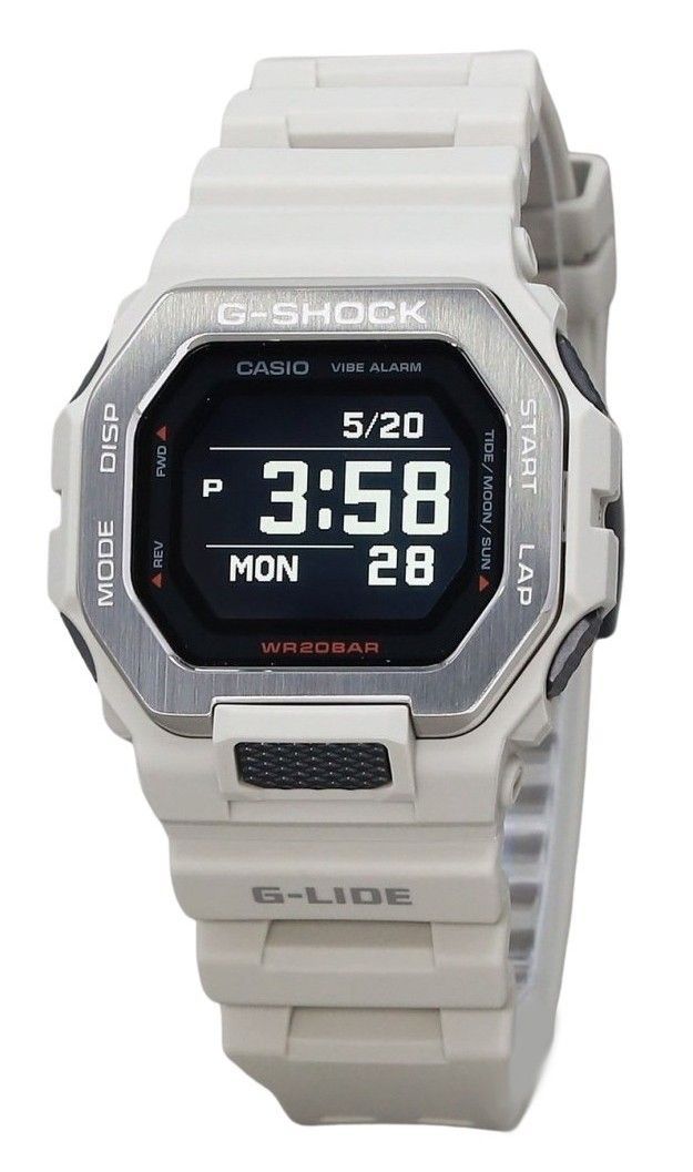 Casio G-Shock G-Lide Digital Smartphone Link Grey Resin Strap Quartz GBX-100-8 200M Men's Watch