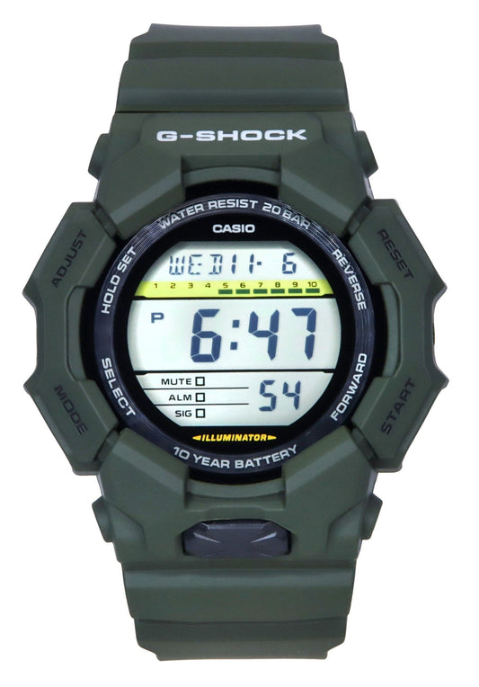 Casio G-Shock Digital Bio-Based Green Resin Strap Black Dial Quartz GD-010-3 200M Men's Watch