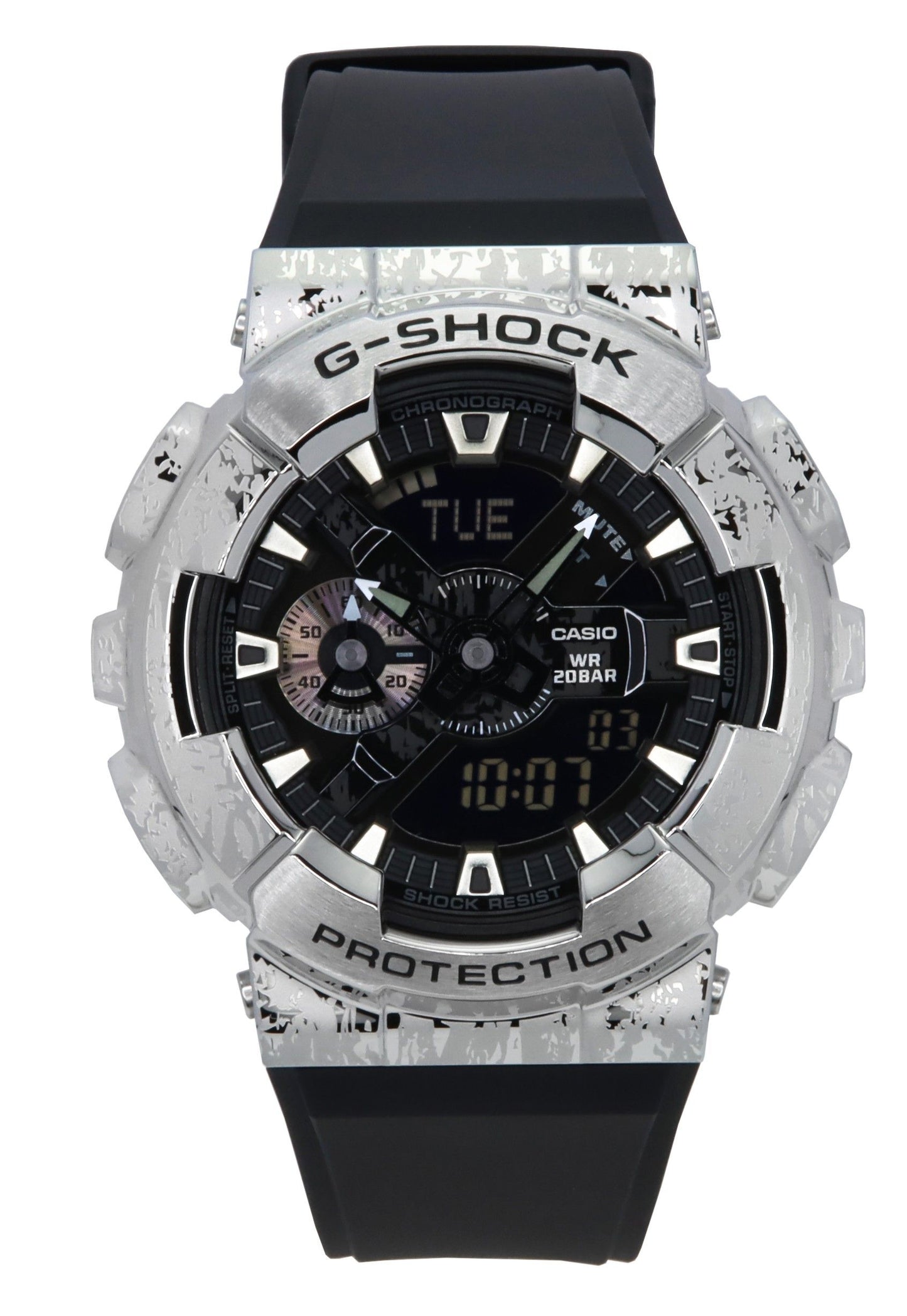 Casio G-Shock G-Steel Analog Digital Grunge Camouflage Resin Strap Black Dial Quartz GM-110GC-1A 200M Men's Watch