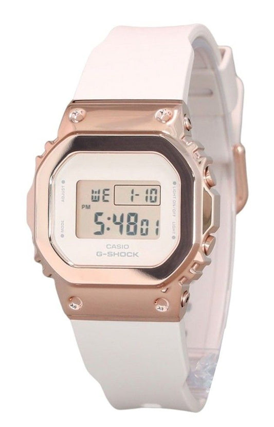 Casio G-Shock Digital Pink Gold Ion Plated Bezel Resin Strap Quartz GM-S5600UPG-4 200M Women's Watch