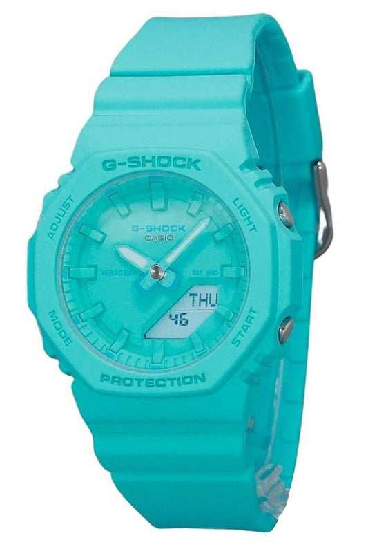 Casio G-Shock Analog Digital Resin Strap Turquoise Dial Quartz GMA-P2100-2A 200M Women's Watch