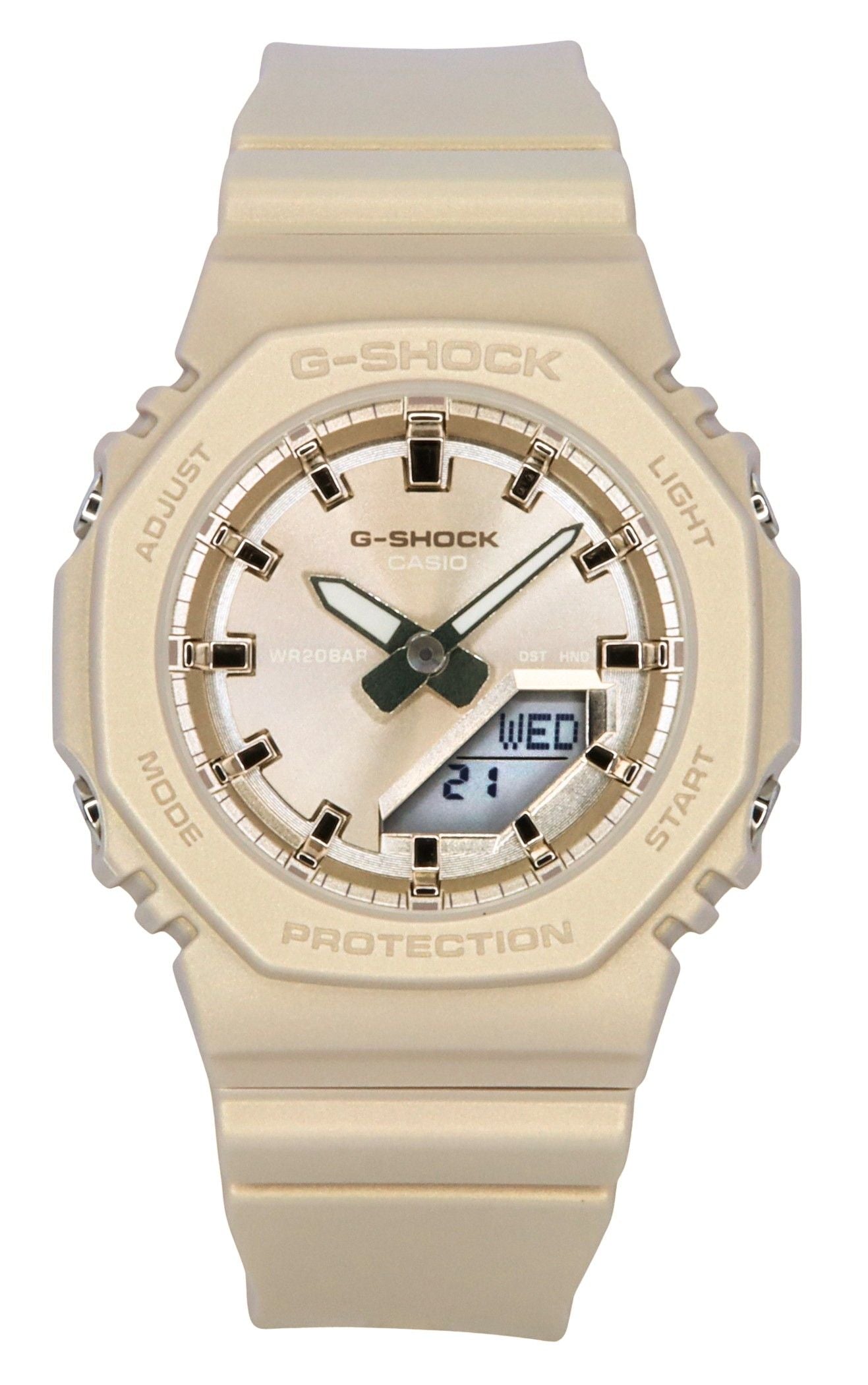 Casio G-Shock Analog Digital Bio-Based Resin Strap Rose Gold Dial Quartz GMA-P2100ST-9A 200M Women's Watch