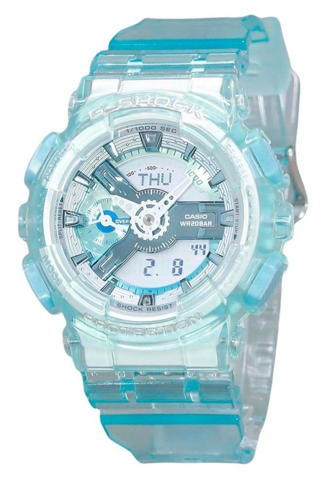 Casio G-Shock Analog Digital Translucent Light Blue Multicolor Dial Quartz GMA-S110VW-2A 200M Women's Watch