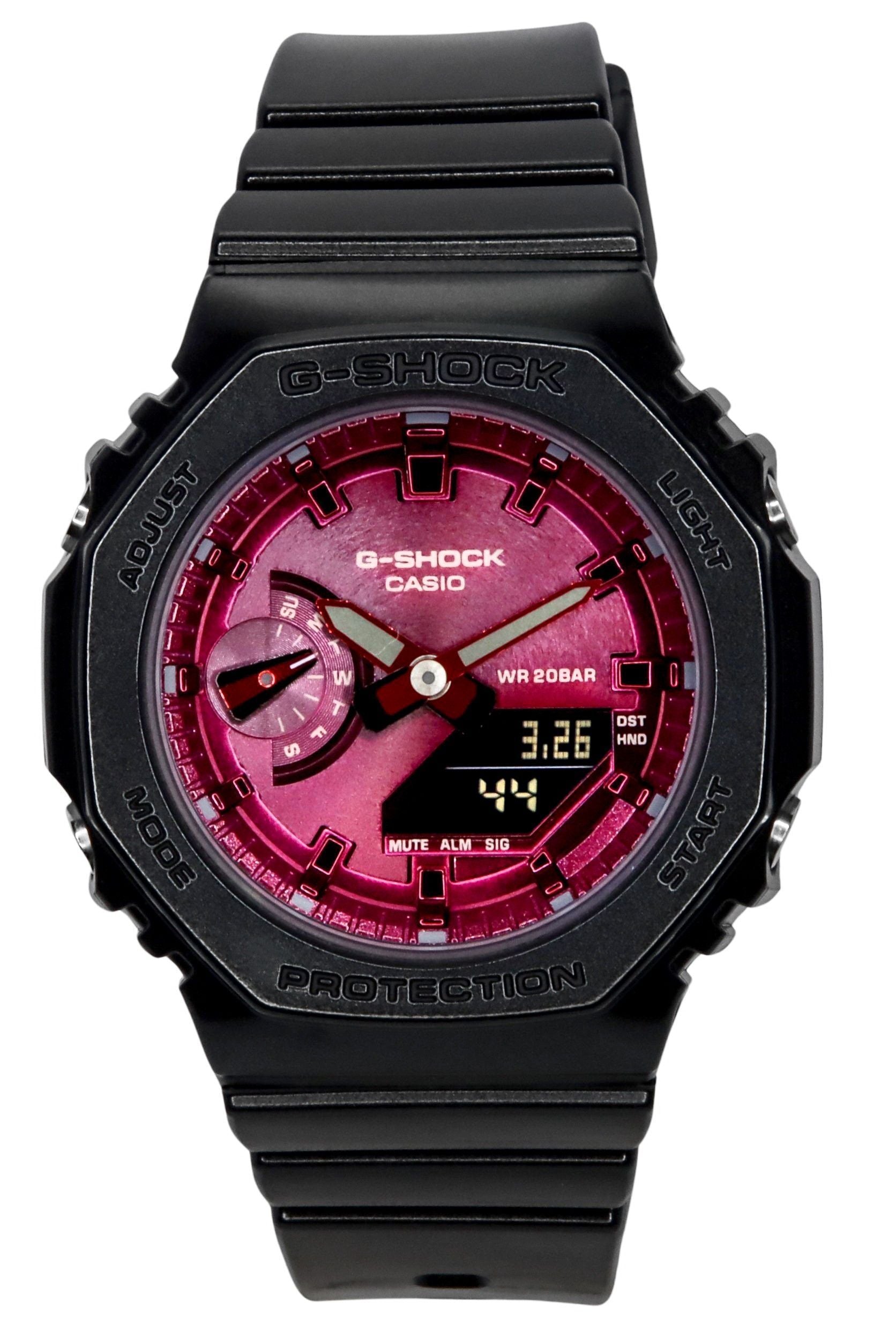 Casio G-Shock Analog Digital Resin Strap Burgundy Dial Quartz GMA-S2100RB-1A 200M Women's Watch