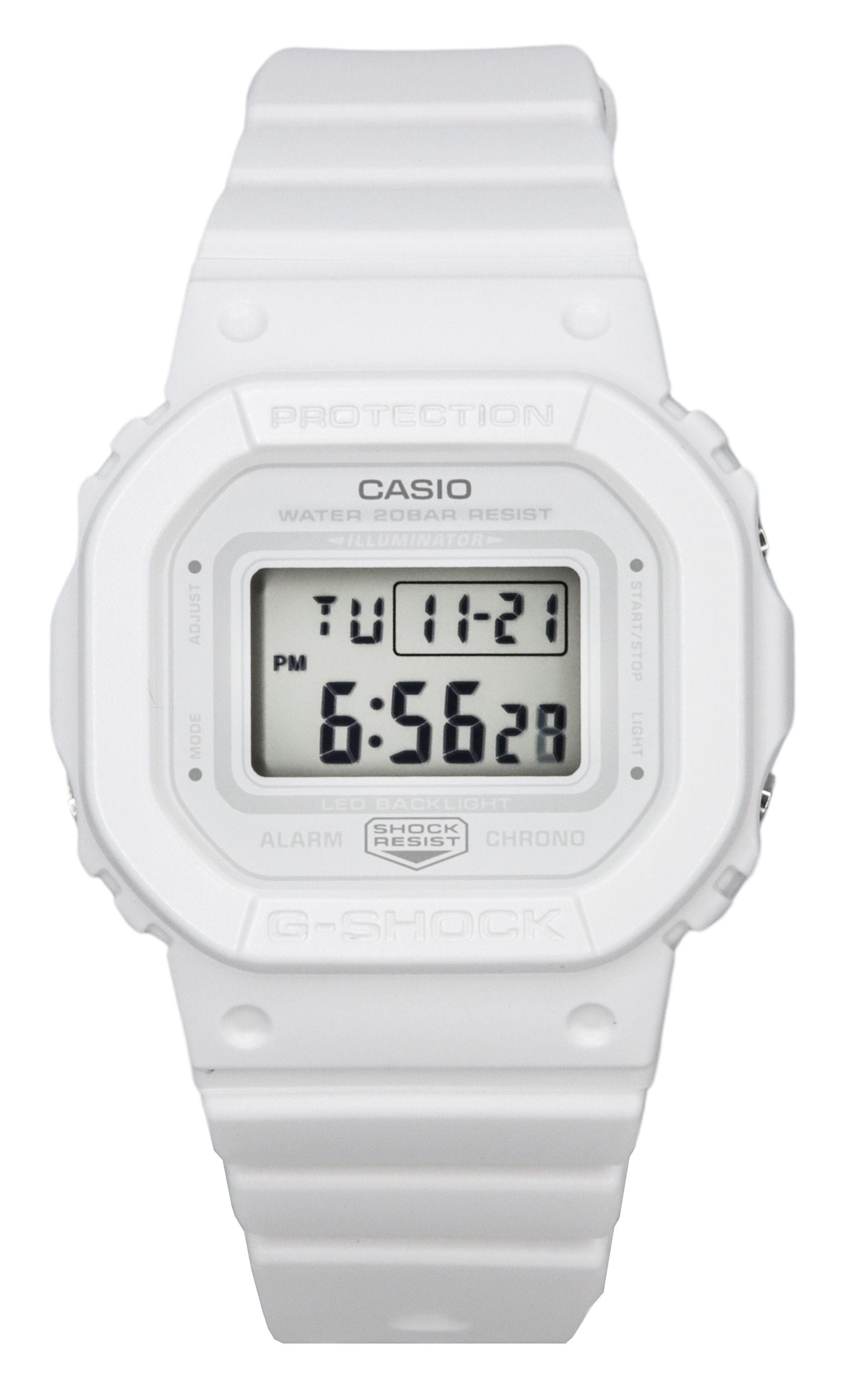 Casio G-Shock Digital White Resin Strap White Dial Quartz GMD-S5600BA-7 200M Women's Watch