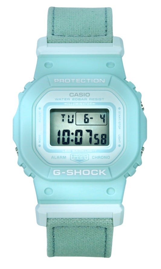 Casio G-Shock Digital Organic Blue Cloth Strap Bio-Based Resin Quartz GMD-S5600CT-3 200M Women's Watch