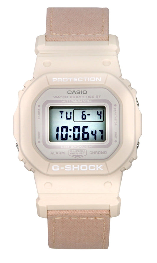 Casio G-Shock Digital Organic Pink Cloth Strap Bio-Based Resin Quartz GMD-S5600CT-4 200M Women's Watch