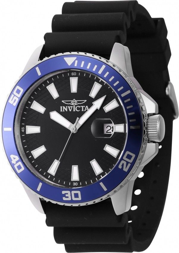 Invicta Pro Diver Silicone Strap Black Dial Quartz 46089 Men's Watch