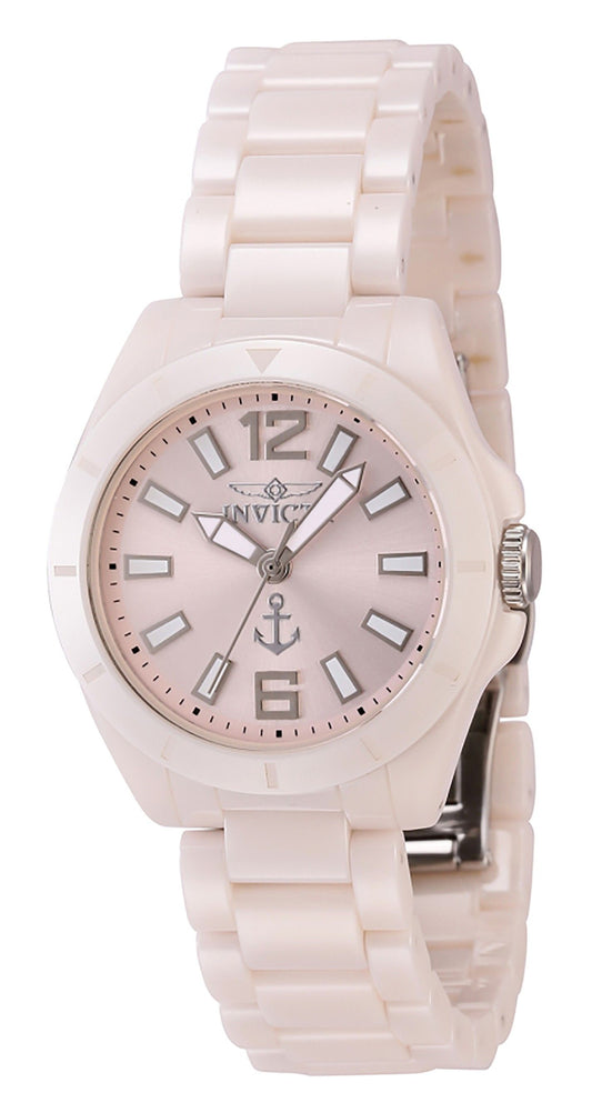 Invicta Ocean Voyage Ceramic Bracelet Light Pink Dial Quartz 46302 Women's Watch