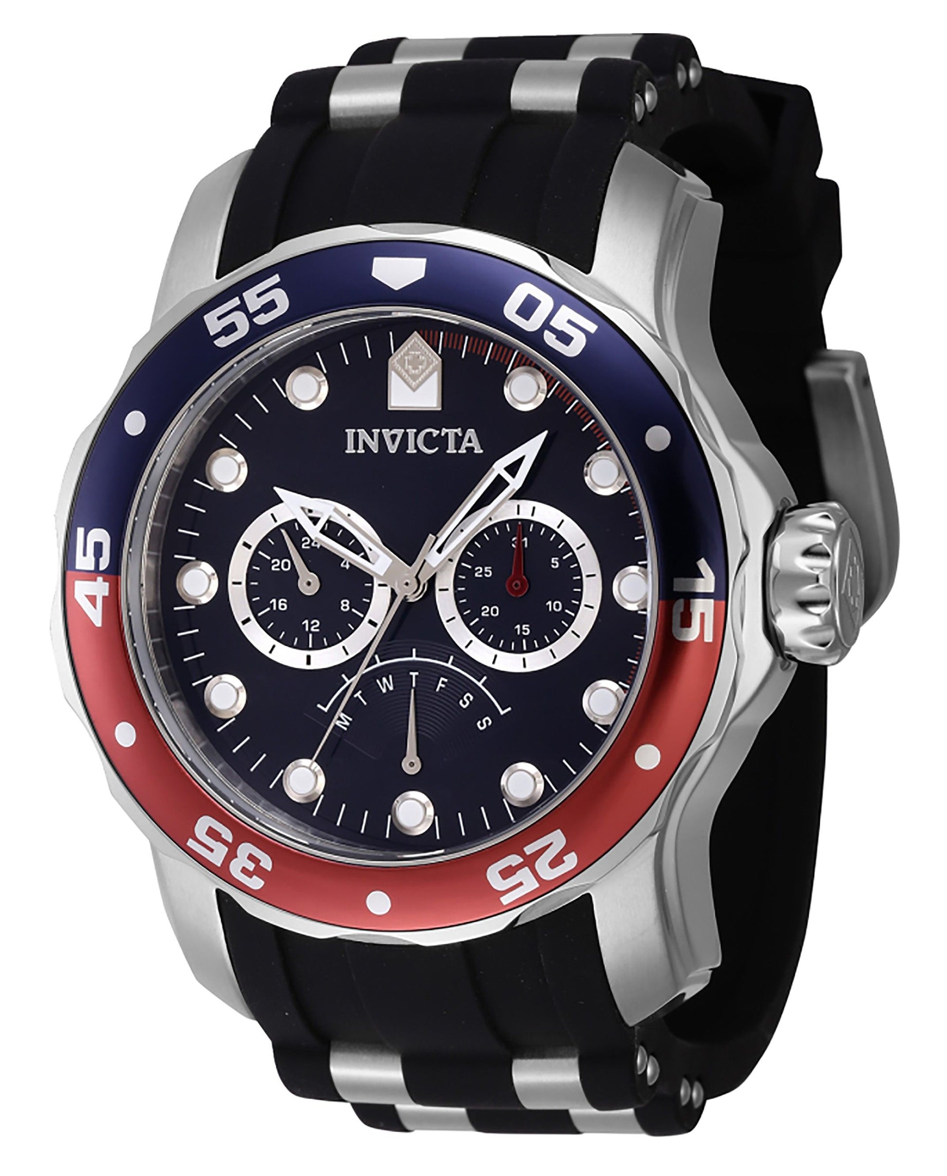 Invicta Pro Diver Retrograde GMT Pepsi Bezel Blue Dial Quartz 46968 100M Men's Watch