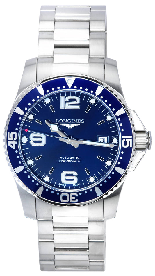 Longines HydroConquest Sunray Blue With Super-LumiNova Dial Automatic Diver's L3.742.4.96.6 300M Men's Watch