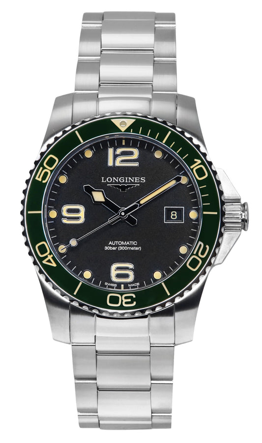 Longines HydroConquest Stainless Steel Black Dial Automatic Diver's L3.781.4.05.6 300M Men's Watch