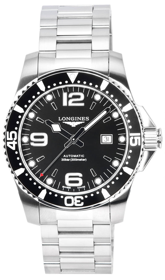 Longines HydroConquest Sunray Black With Super-LumiNova Dial Automatic Diver's L3.841.4.56.6 300M Men's Watch