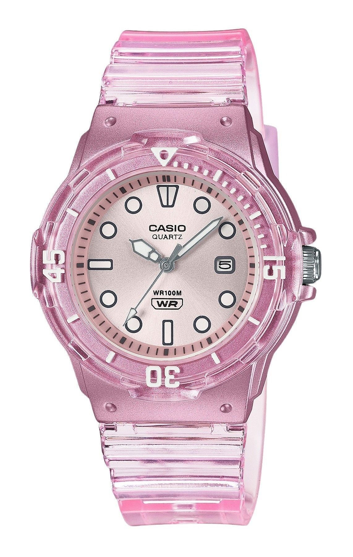 Casio POP Analog Resin Strap Silver Dial Translucent Quartz LRW-200HS-4EV 100M Women's Watch