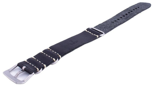 Ratio LS19 Black Leather Watch Strap 22mm