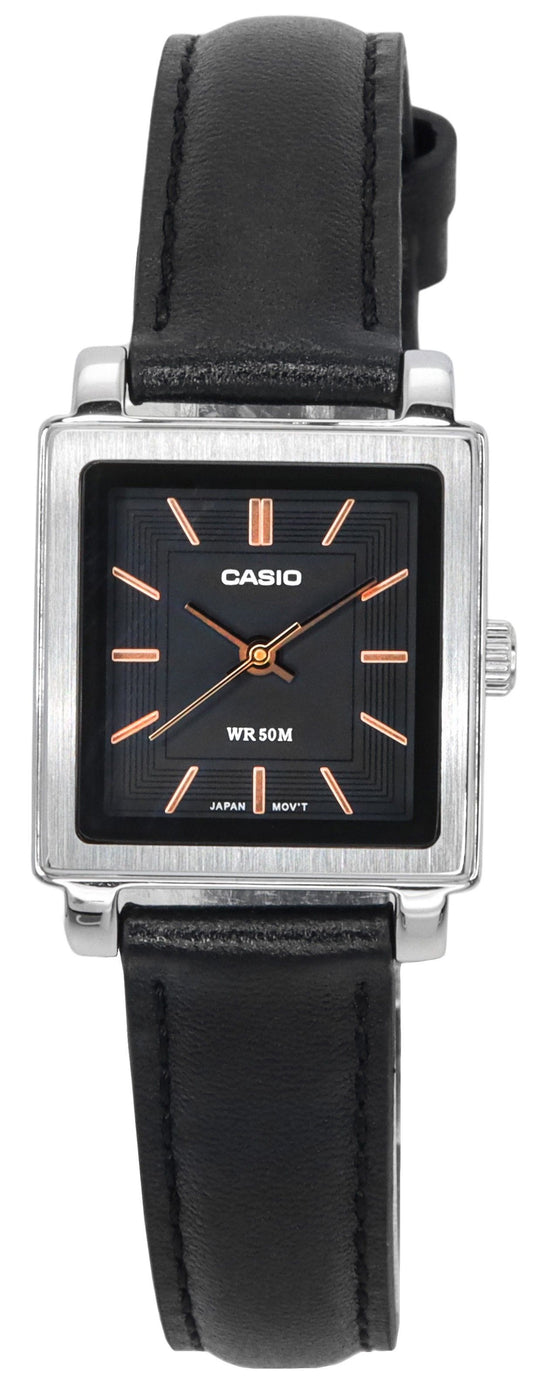 Casio Standard Analog Leather Strap Black Dial Quartz LTP-E176L-1A Women's Watch