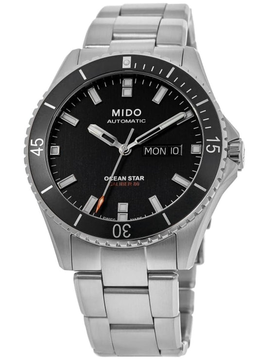 Mido Ocean Star Stainless Steel Black Dial Automatic Diver's M026.430.11.051.00 200M Men's Watch