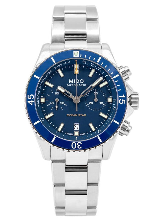 Mido Ocean Star Chronograph Titanium Blue Dial Automatic Diver's M026.627.44.041.00 200M Men's Watch