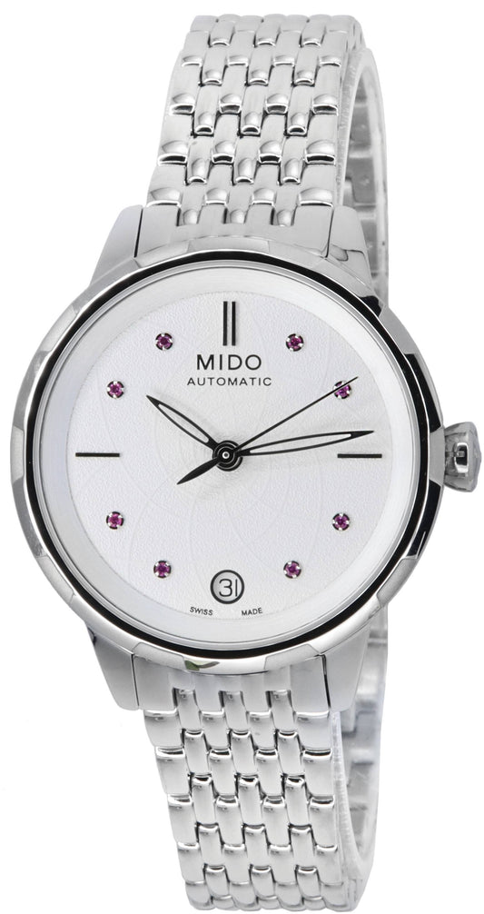 Mido Rainflower Crystal Accents White Dial Automatic M043.207.11.011.00 M0432071101100 Women's Watch