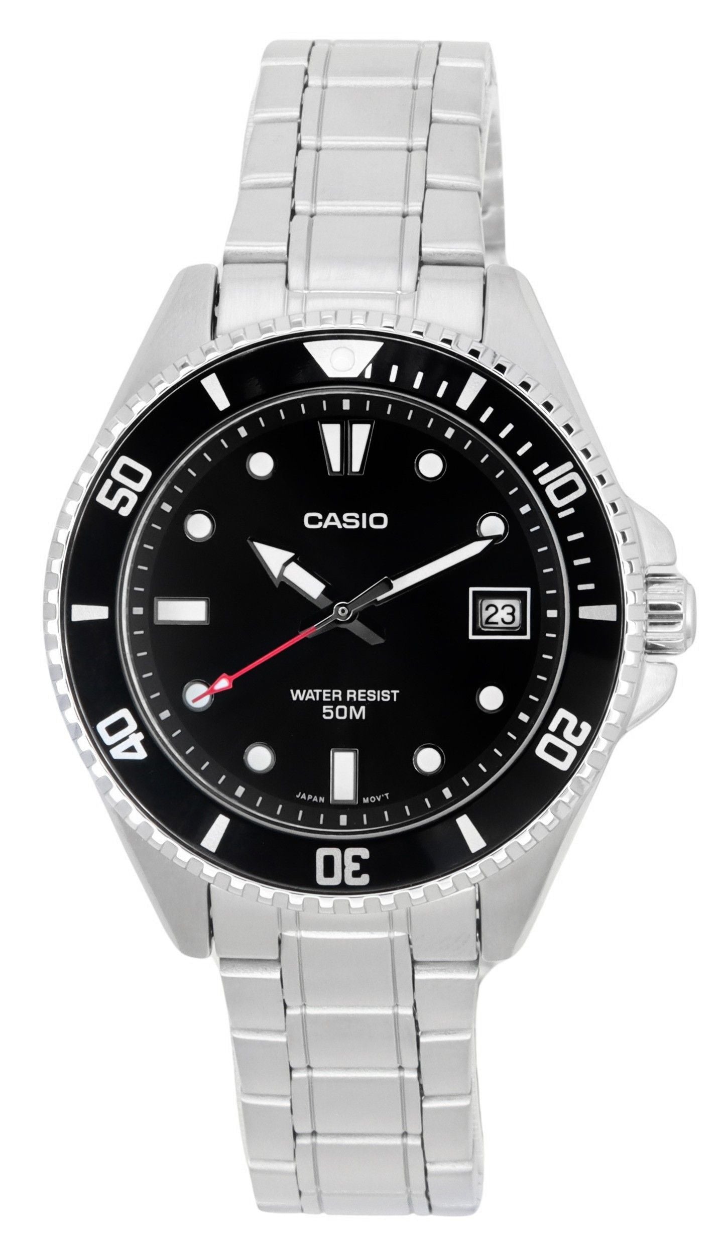 Casio Standard Analog Stainless Steel Black Dial Quartz MDV-10D-1A1 Men's Watch