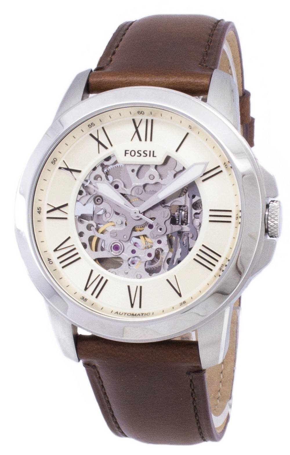 Fossil Grant Automatic Beige Skeleton Dial ME3099 Men's Watch