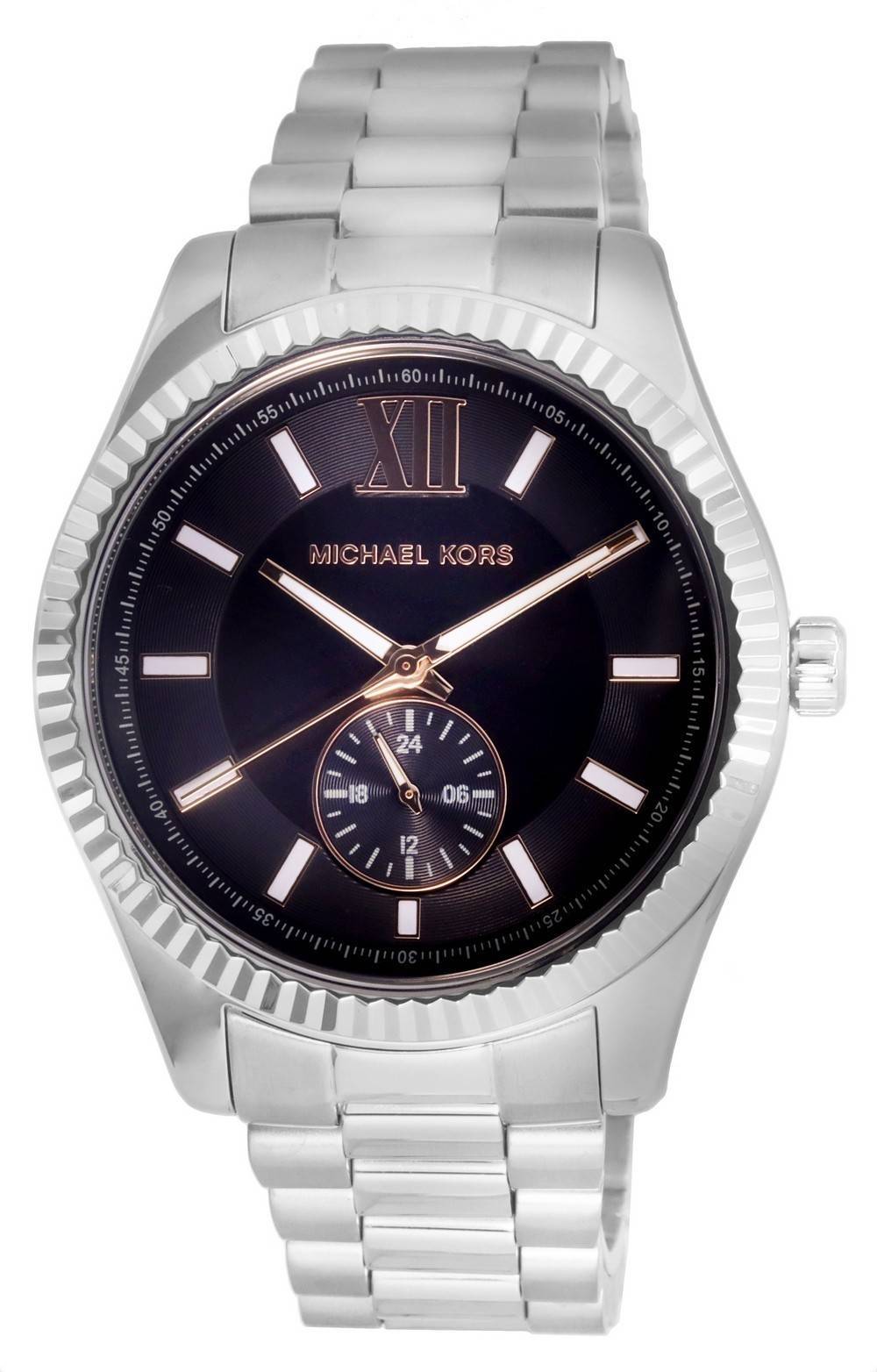 Michael Kors Lexington Stainless Steel Multifunction Black Dial Quartz MK8946 100M Men's Watch