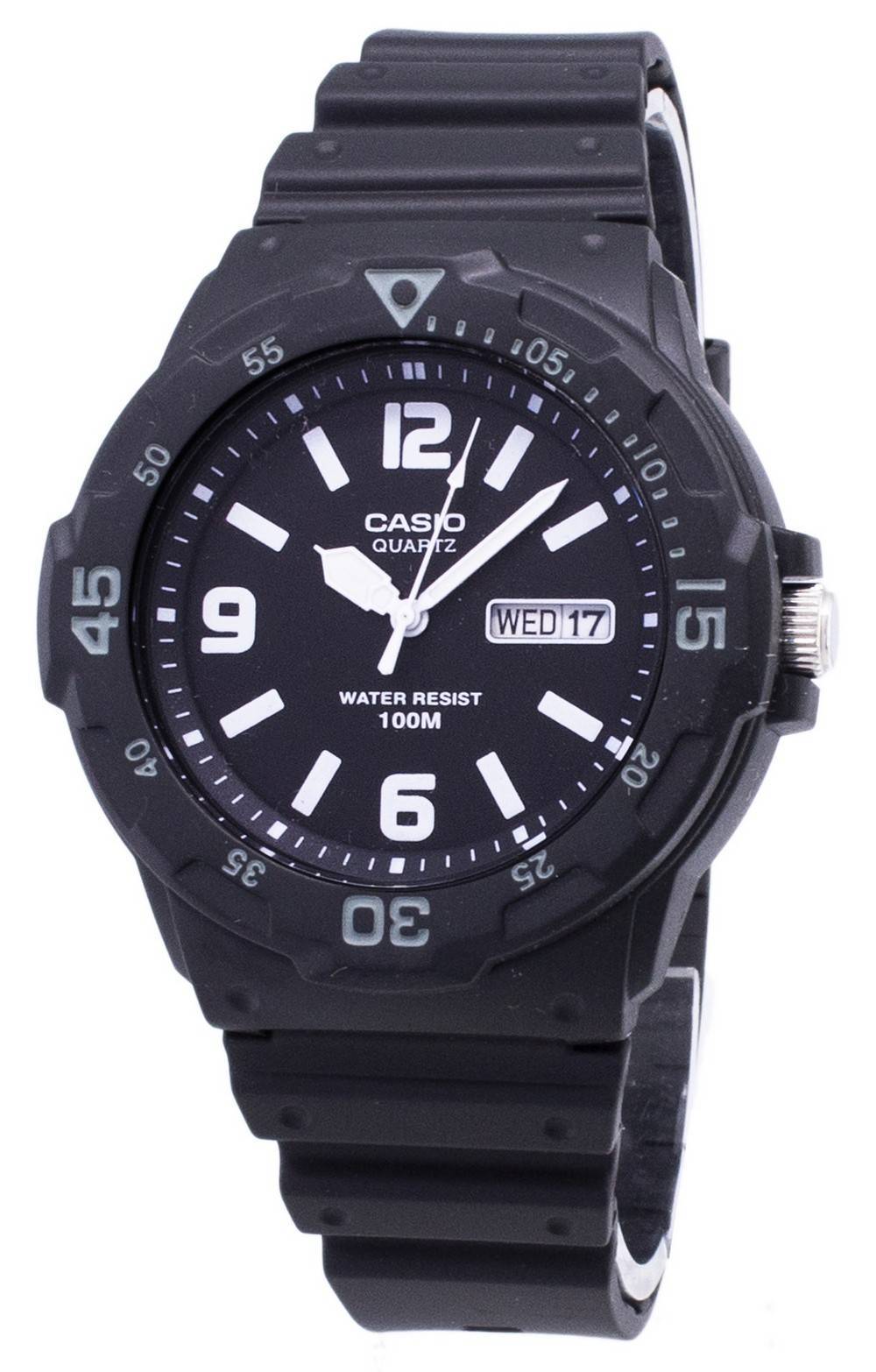 Casio Quartz Analog 100M Black Resin Strap MRW-200H-1B2VDF MRW200H-1B2VDF Men's Watch